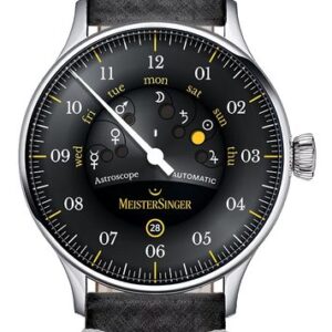 MeisterSinger Astroscope S-AS902Y Limited Edition - Černý kožený řemínek