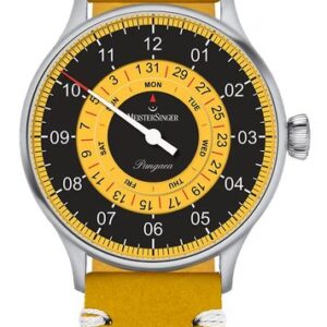 MeisterSinger Pangaea Day Date S-PDD9Z25 - Žlutý kožený řemínek