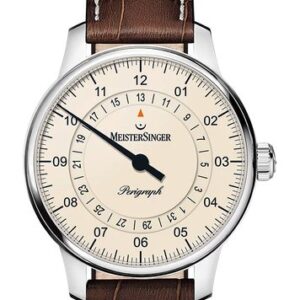 MeisterSinger Perigraph 38mm BM1103 - Kožený řemínek z hovězí kůže hnědé barvy