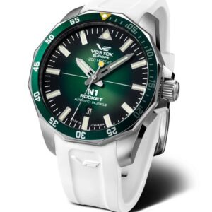 Vostok Europe N-1 Rocket Automatic Line NH35-225A710S - Bílý silikonový řemínek