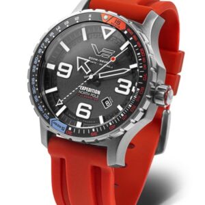 Vostok Europe Expedition North Pole Pulsometer Automatic Line YN55-597A729S - Červený silikonový řemínek