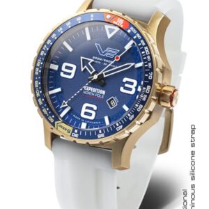 Vostok Europe Expedition North Pole Pulsometer Automatic Line YN55-597B730S - Bílý silikonový řemínek (luminiscenční)