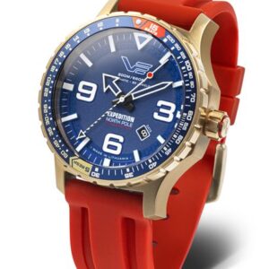 Vostok Europe Expedition North Pole Pulsometer Automatic Line YN55-597B730S - Červený silikonový řemínek