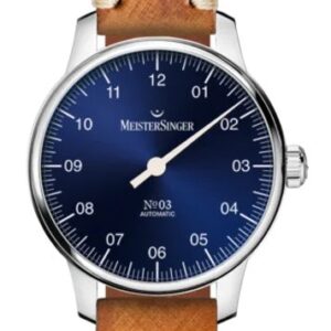 MeisterSinger N°03 38mm BM9908 - Světle hnědý vintage řemínek