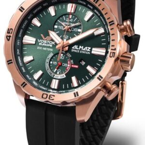 Vostok Europe Almaz Multifunctional Line YM8J-320B656S - Černý silikonový řemínek