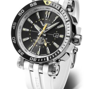 Vostok Europe Energia Rocket Automatic GMT NH34-575A718 - Bílý silikonový řemínek