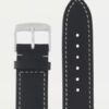 Kožený řemínek Junkers XL 22mm - černý/bílé prošití - Image 2