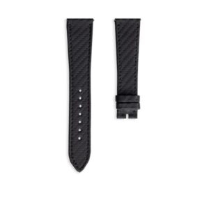 Kožený řemínek Vulcain Carbon černý - 22 mm x 18 mm