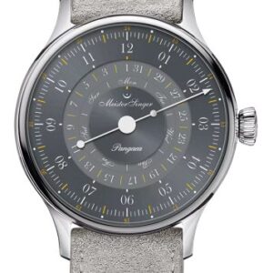 MeisterSinger Pangaea Day Date 365 Grey PDD365927 - Šedý kožený řemínek