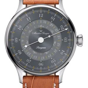 MeisterSinger Pangaea Day Date 365 Grey PDD365927 - Světle hnědý kožený řemínek