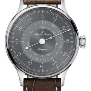 MeisterSinger Pangaea Day Date 365 Grey PDD365927 - Tmavě hnědý kožený řemínek