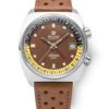 Nivada Grenchen Antarctic GMT - Tropical - Brown Leather White Stitching - Image 2