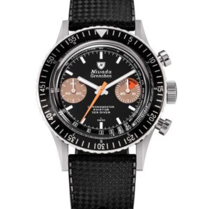 Nivada Grenchen Chronomaster White Orange Boy Inter. Bezel - Manual - Rubber tropic
