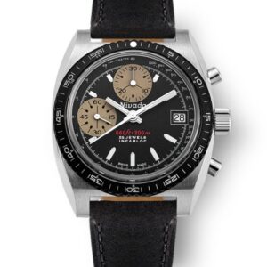 Nivada Grenchen Chronosport White Automatic - Black Leather
