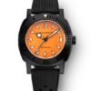 Nivada Grenchen Depthmaster Black Pumpkin - Black Leather White Stitching - Image 2
