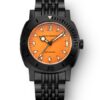 Nivada Grenchen Depthmaster Black Pumpkin - Black Leather White Stitching - Image 3