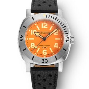 Nivada Grenchen Depthmaster Numerals Orange - Black Racing Strap