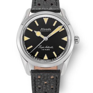 Nivada Grenchen Super Antarctic 35 mm - Black Beige Luminova - Black Racing Strap
