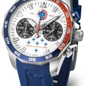 Vostok Europe Limitovaná edice Biele Albatrosy 6S21-225A474-C - Modrý silikonový řemínek