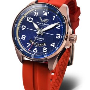 Vostok Europe Space Race Automatic Line YN55-325B746S - Červený silikonový  řemínek