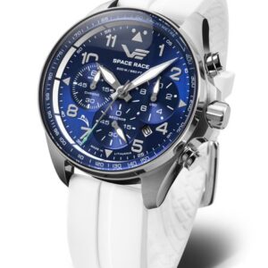 Vostok Europe Space Race Chrono Line 6S20-325A742S - Bílý silikonový řemínek