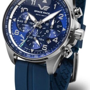 Vostok Europe Space Race Chrono Line 6S20-325A742S - Modrý silikonový řemínek