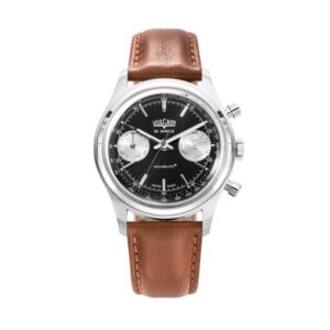 Vulcain Chronograph 70's - Black / Silver - Brown Plain