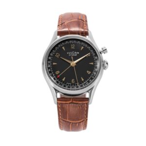 Vulcain Cricket Tradition 39 mm - Black/Gold - Brown Alligator
