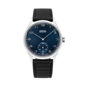 Vulcain Grand Prix - Small Second Blue - Black Carbon Leather Strap