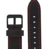 Kožený řemínek Junkers 20mm - černý/červené prošití - Image 2