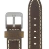 Kožený řemínek Junkers 20mm - hnědý/bílé prošití - Image 2