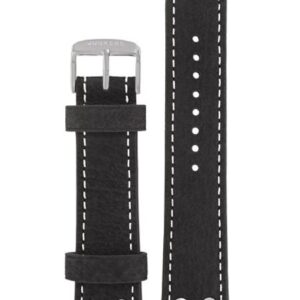 Kožený řemínek Junkers 22mm - černý/dva nýty