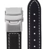 Kožený řemínek Junkers 22mm - černý/překlápěcí spona - 22 mm - Image 2