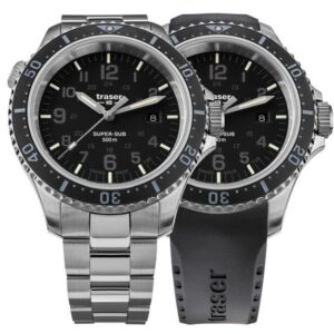 Traser P67 Diver Black Set ocel a pryž