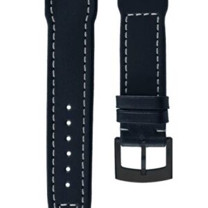 Kožený řemínek Biatec Pilot | Modrý - 20 mm - Černá