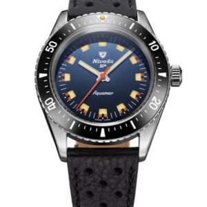 Nivada Grenchen Aquamar Blue - Black Racing strap