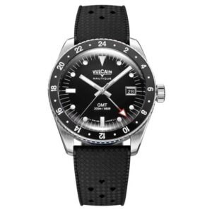 Vulcain Skindiver GMT - Black Luminova Beige White - Rubber Tropic