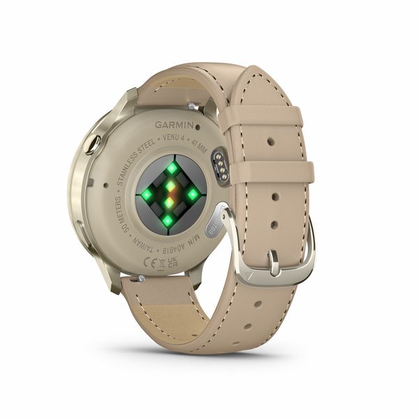 Garmin Venu® 4 - 41 mm Lunar Gold / Bone silikonový řemínek a Light Sand kožený řemínek 010-03013-03 - Obrázek 3