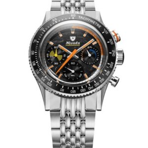 Nivada Grenchen Chronoking Mecaquartz Racing Carbon - Inter. Bezel - Beads of Rice