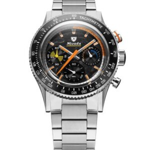 Nivada Grenchen Chronoking Mecaquartz Racing Carbon - Inter. Bezel - Bracelet Flat Link