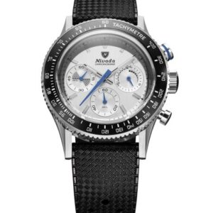 Nivada Grenchen Chronoking Mecaquartz Racing Grey - Inter. Bezel - Black Rubber Tropic