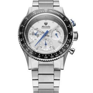 Nivada Grenchen Chronoking Mecaquartz Racing Grey - Inter. Bezel - Bracelet Flat Link