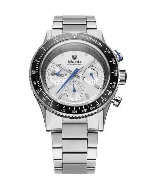 Nivada Grenchen Chronoking Mecaquartz Racing Grey - Inter. Bezel - Bracelet Flat Link