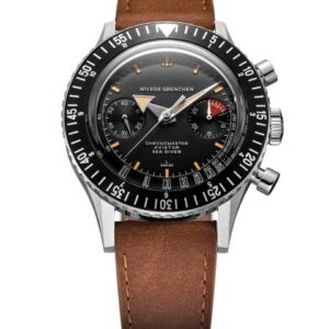 Nivada Grenchen Chronomaster Broad Arrow 41mm - Brown Leather