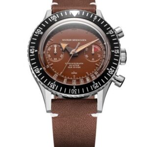 Nivada Grenchen Chronomaster Tropical 41mm - Brown Leather White Stitching