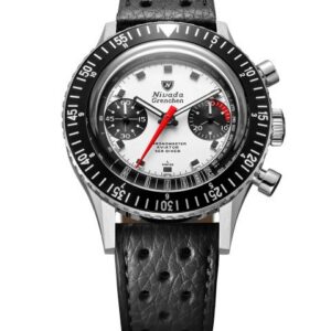 Nivada Grenchen Chronomaster White Panda 41mm - Black Racing Strap
