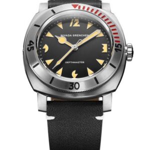 Nivada Grenchen Depthmaster Pacman 42mm - Black Leather White Stitching