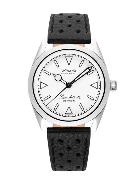Nivada Grenchen Super Antarctic White - Black Racing Strap - Obrázek 3