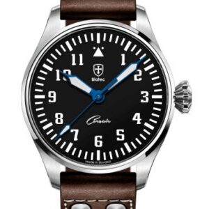 Biatec Corsair Vintage 01 - Tmavě hnědý kožený pilot řemínek