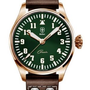 Biatec Corsair Vintage 04 - Tmavě hnědý kožený pilot řemínek